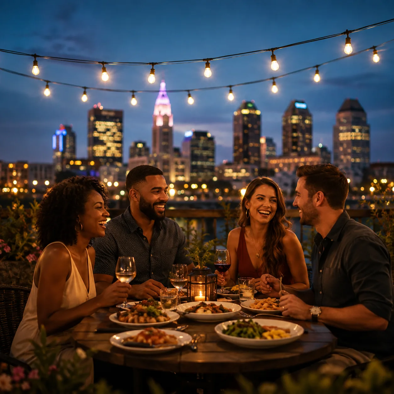 Diners enjoying Columbus restaurants and the local dining scene